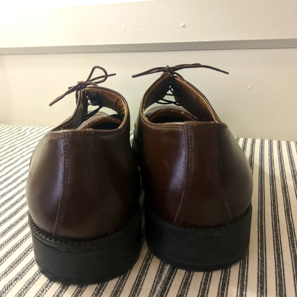 Brooks Brothers Men's Brown Leather Oxfords Salinger Size 9‎